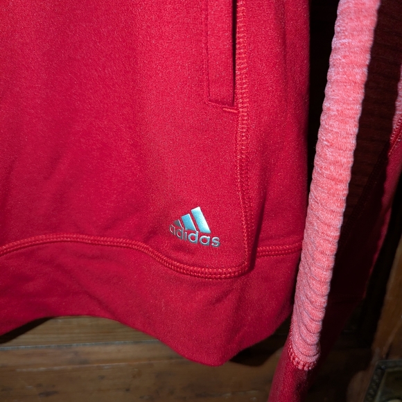 Maryland Terps Adidas Red and Pink Women's Sweatshirt - Picture 2 of 8